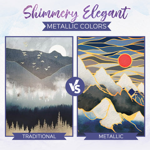 Maybloom - Metallic Water Paint Set for Shimmering Art