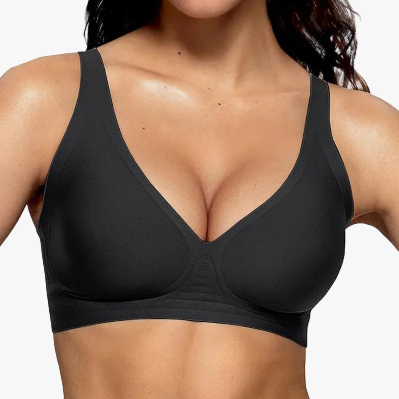Seamvera - Women's Seamless Deep V Push-Up Wireless Bra