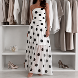 Soliana – Women's Sheer Tiered Polka Dot Dress