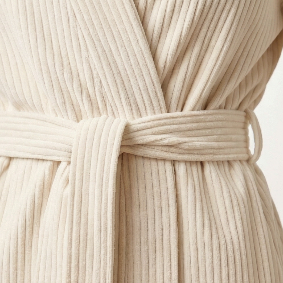 Velunna – Full-Length Semi-Velvet Wrap Robe for Women