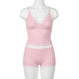 Lunaire - Seamless Lace Camisole and Boxer Brief Set