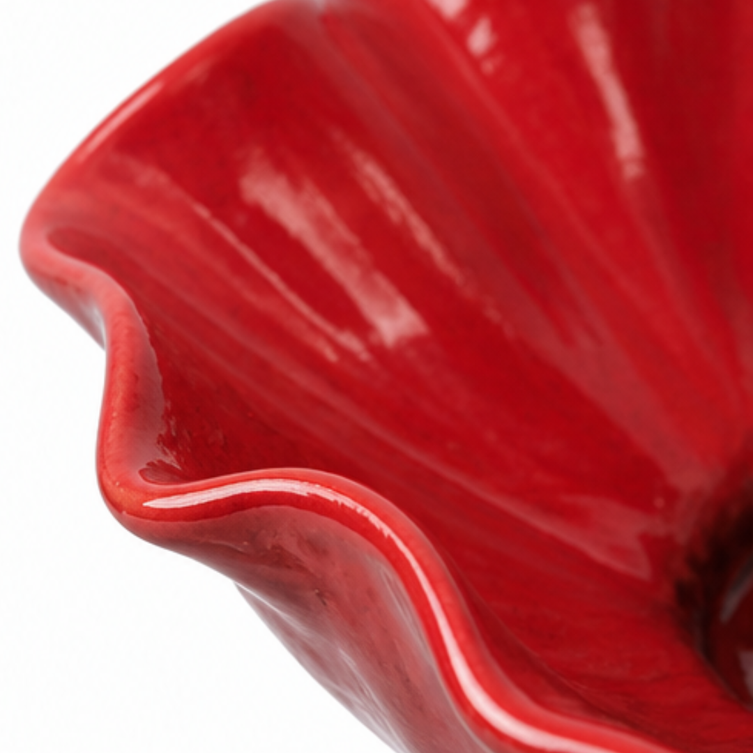 PetalHaven – Hand-Formed Poppy Bird Bath Garden Stake