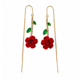 Roselyn – Romantic Rose and Emerald Earrings
