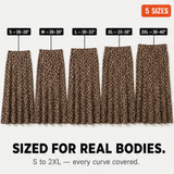 Velora – Women's Curvy-Fit Leopard Print Maxi Skirt