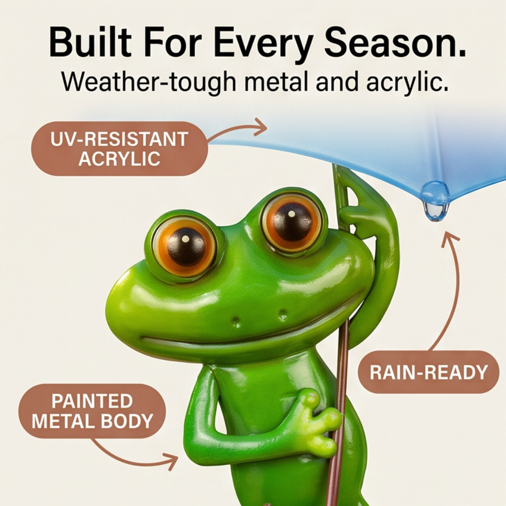 Magic Frog – Solar Garden Lamp with Bird Feeder
