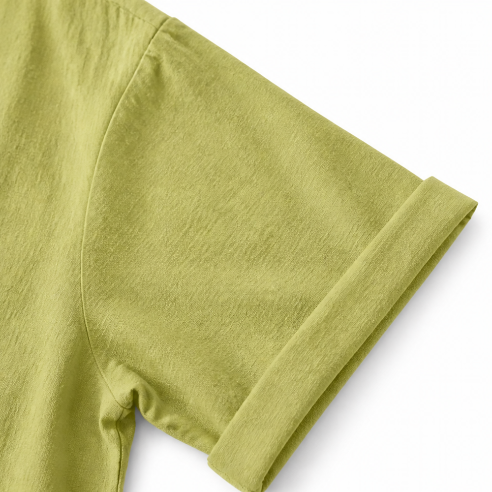 Lunessa – Cotton Linen 2 Piece Set Women Henley Top and Drawstring Shorts