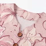 Roselisse – Watercolor Floral Ruffle Sleeve V-Neck Blouse