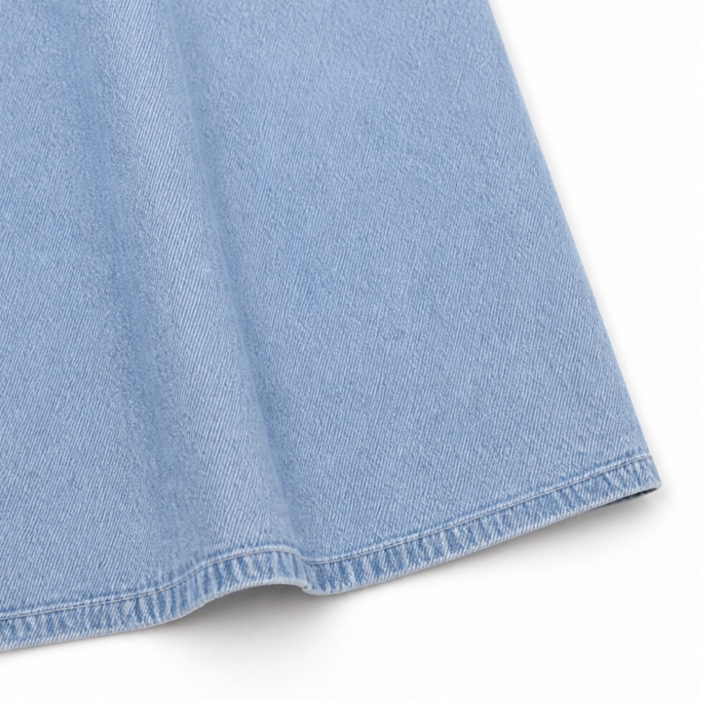 Soleil – Light Denim Shirt Dress with Pockets, A-Line Mini for Women