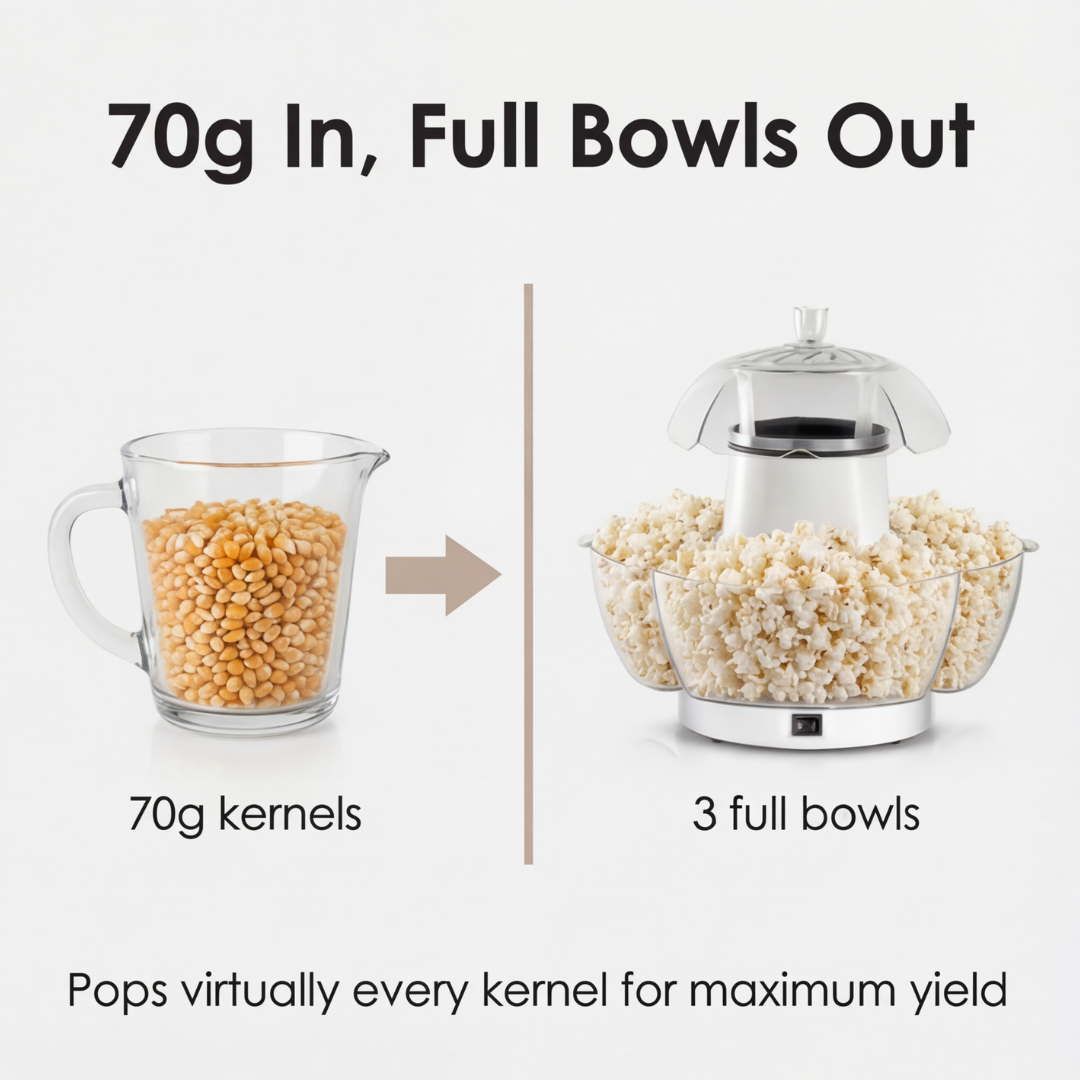 Popflo – Hot Air Popcorn Maker for Fast, Oil-Free Snacks
