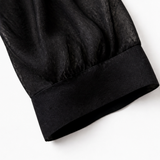 Veluna – Chiffon Tie-Front Top with Puff Sleeves