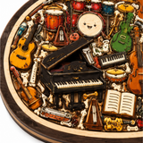 Melora – Wooden look Musical Note Puzzle with Instrument Shaped Pieces, Display Stand Included