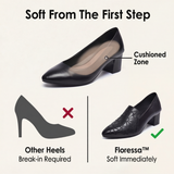 Floressa - Women's embroidered leather pumps with cushioned heel