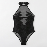 Floressa – Sheer Floral Embroidery Halter Bodysuit