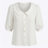 Collara – Retro Peter Pan Collar Button Up Blouse