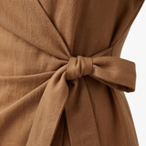 Solara – Women's Linen Look Wrap Collar Romper