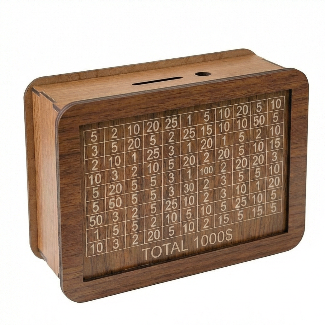 SaveGrid - Visual Savings Box with 100 Square Progress Tracker