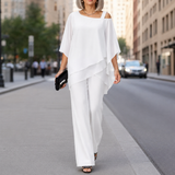 Elorvia – Overlay Wide Leg Pantsuit Set for Women