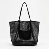 Sandfall – Mesh Beach Tote Bag with Hidden Zip Pocket, Sand Free Shoulder Bag for Women
