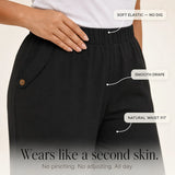 Velora – Plus Size Elastic Waist Capri Pants with Side Button Detail