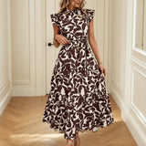Sunlura – Flutter Sleeve Tie Waist Tiered Midi Dress, Summer Floral Print, Women's Casual Dress