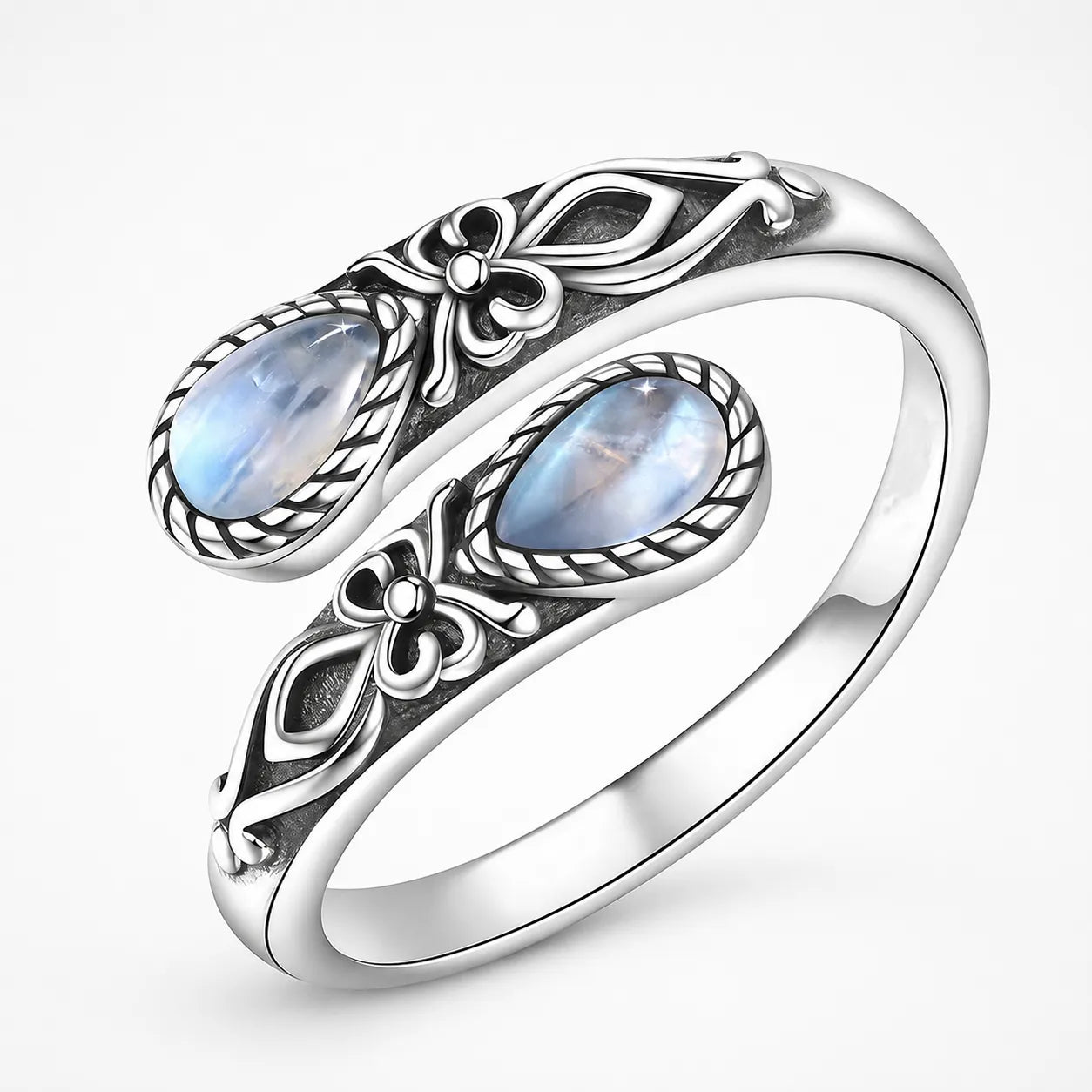 Lunavia – Vintage Moonstone Teardrop Ring