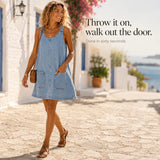 Sundrae – Lightweight Denim Pinafore Dress with Front Pockets