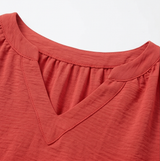 Belvora – Lantern Sleeve V-Neck Blouse