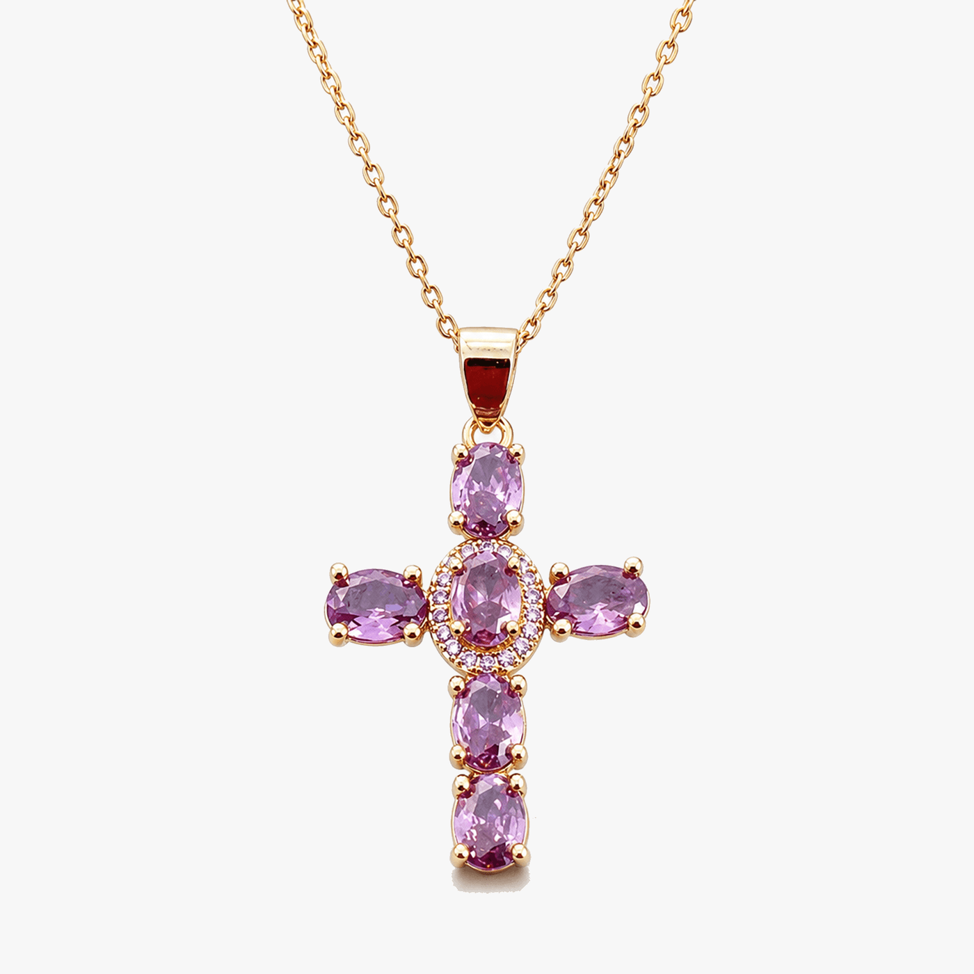 Solavée – Crystal Cross Pendant Necklace