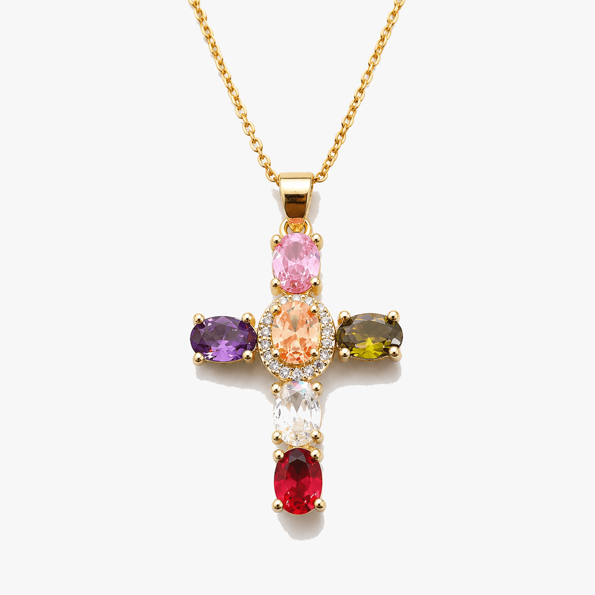 Solavée – Crystal Cross Pendant Necklace