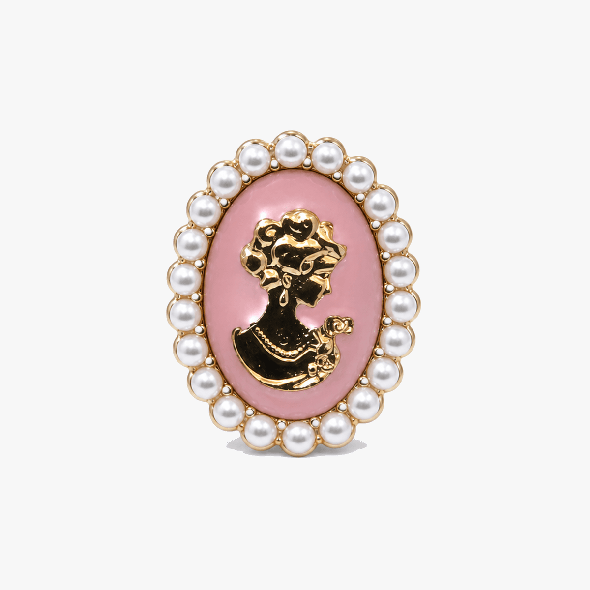 Petaline - Golden Floral Cameo Brooch