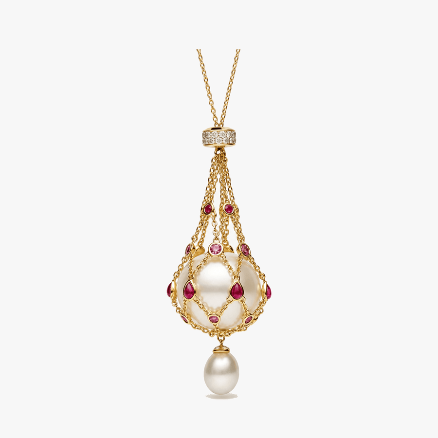 Lunara – Pearl & Gemstone Lavalier Pendant Necklace