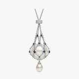 Lunara – Pearl & Gemstone Lavalier Pendant Necklace