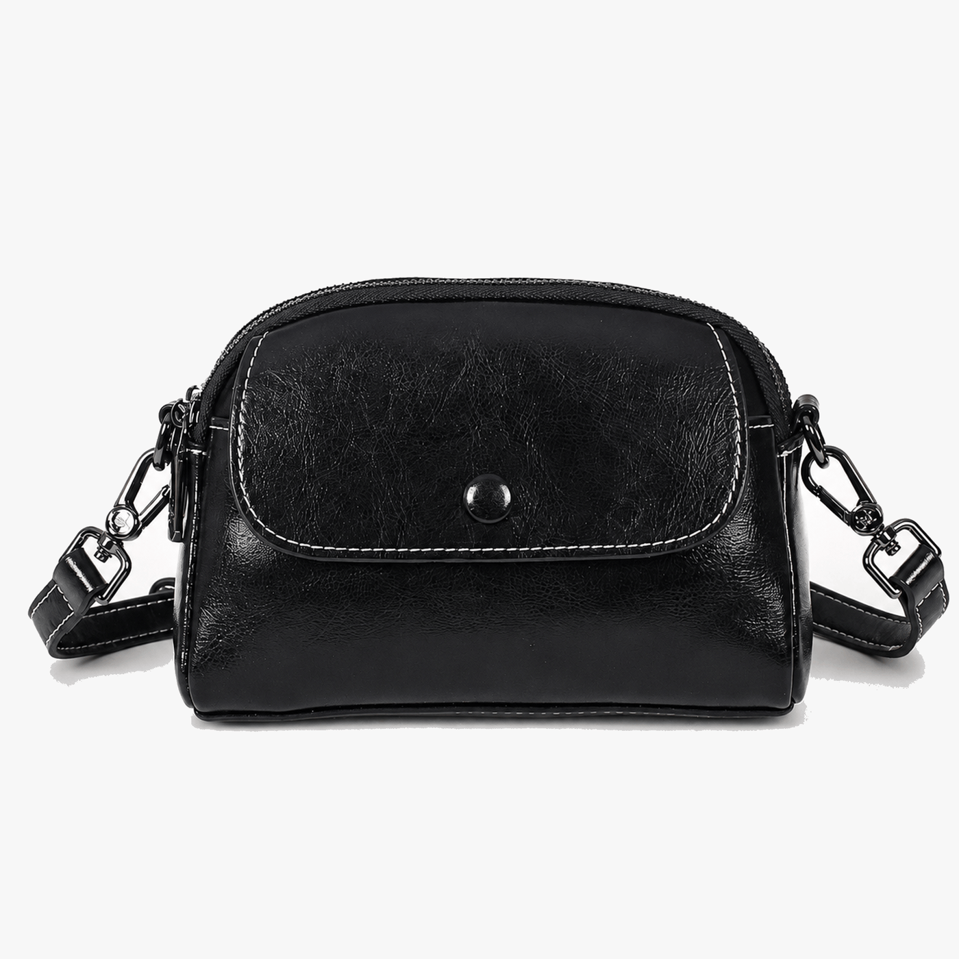Bellana – Glossy Genuine Leather Shoulder Bag for Women