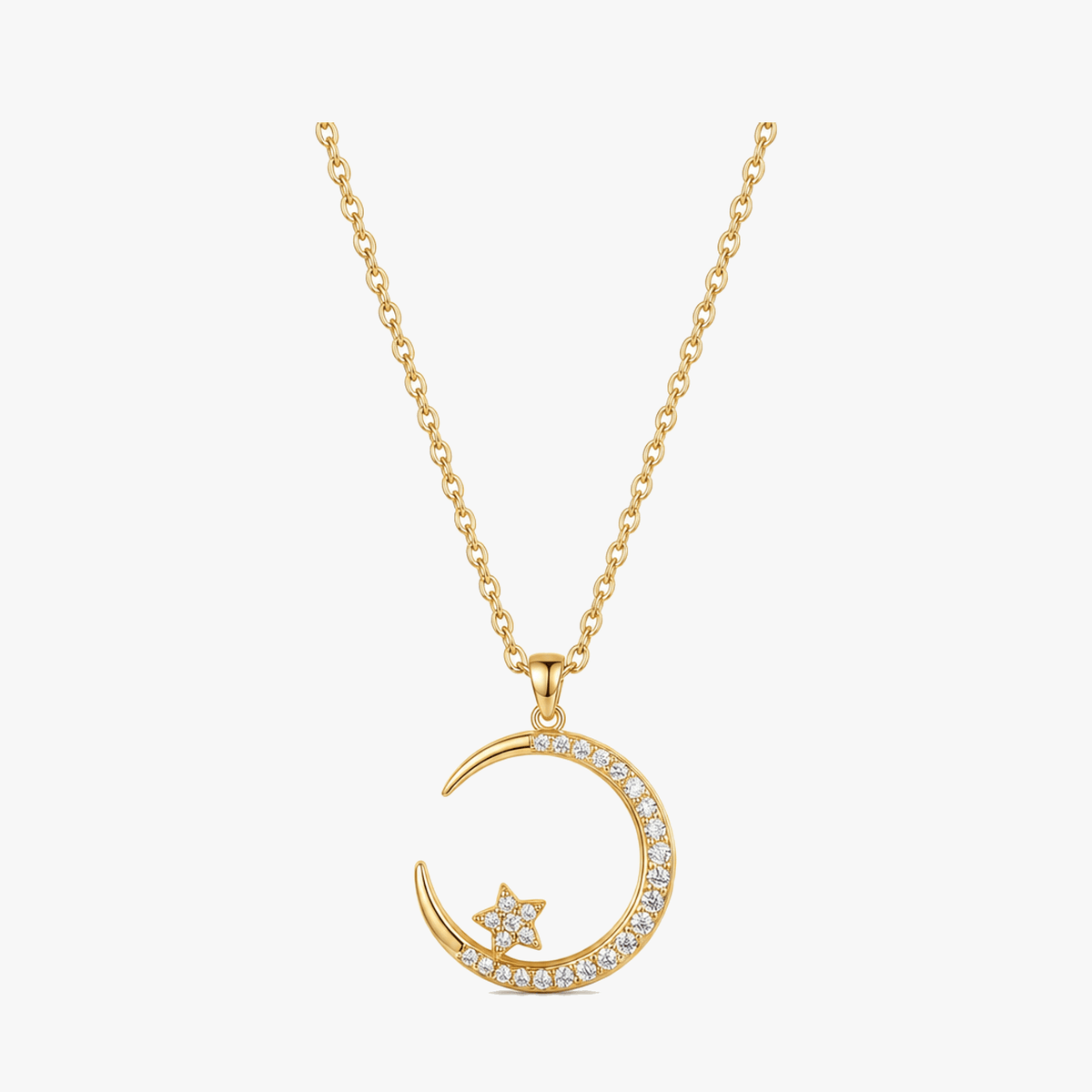 Lunara - Crystal Moon Pendant Necklace