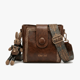 Trovata - Vintage crossbody bucket bag with artisan strap