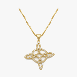 Elowen – Crystal Celtic Knot Necklace