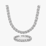 Lumara – Sparkling Leaf Link Necklace and Bracelet Set