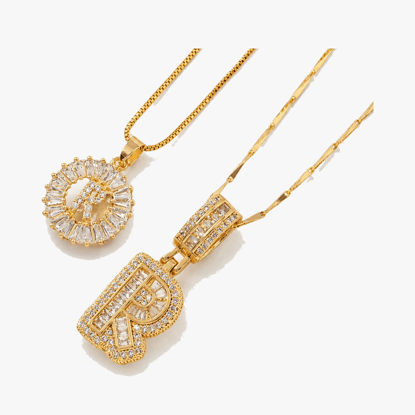 Luneria – Two-Piece Initial Pendant Necklace Set