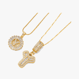 Luneria – Two-Piece Initial Pendant Necklace Set