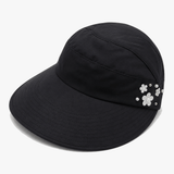 Solwen – Wide Brim Sun Visor with Ponytail Opening