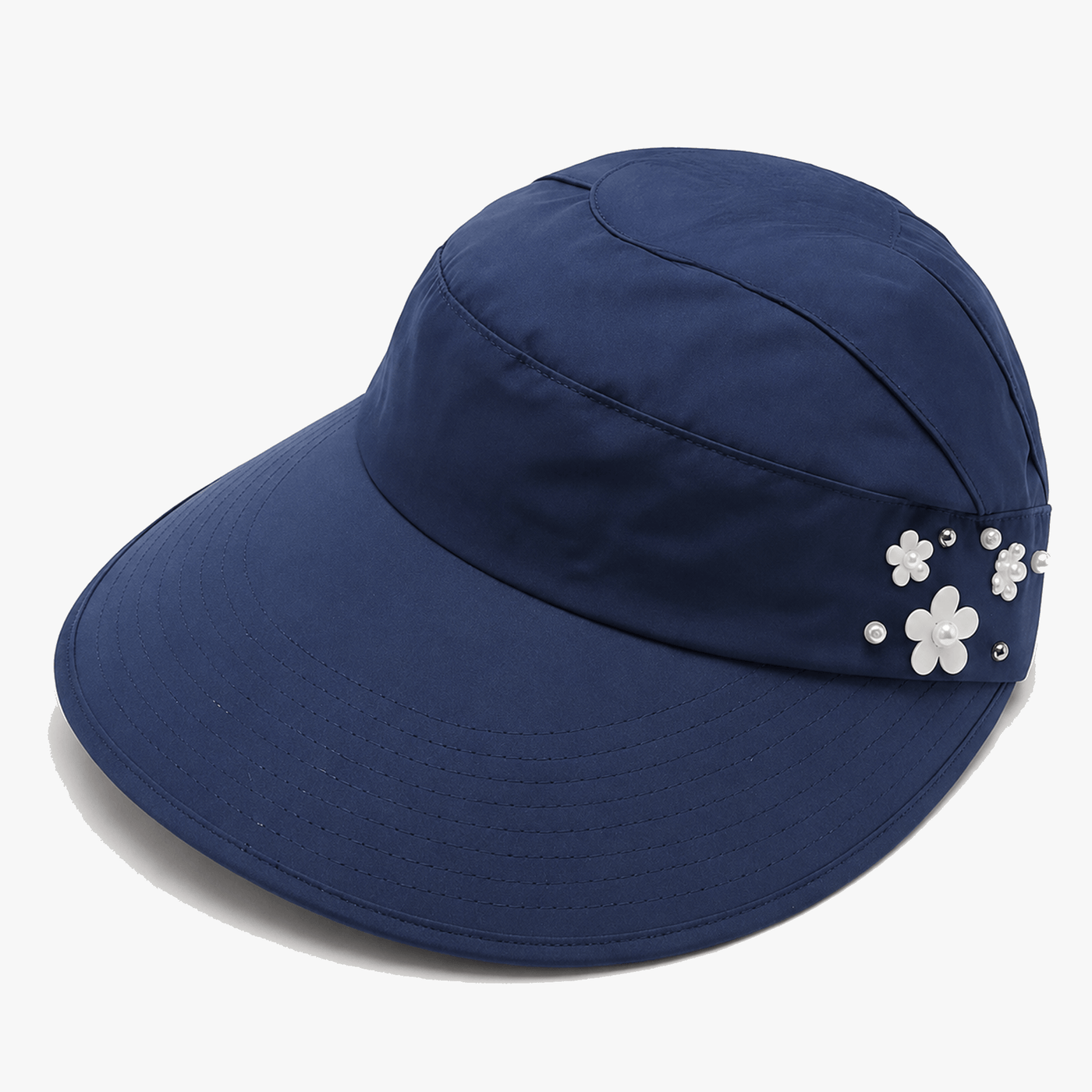 Solwen – Wide Brim Sun Visor with Ponytail Opening