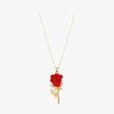 Florevia – Velvet Rose Pendant Necklace