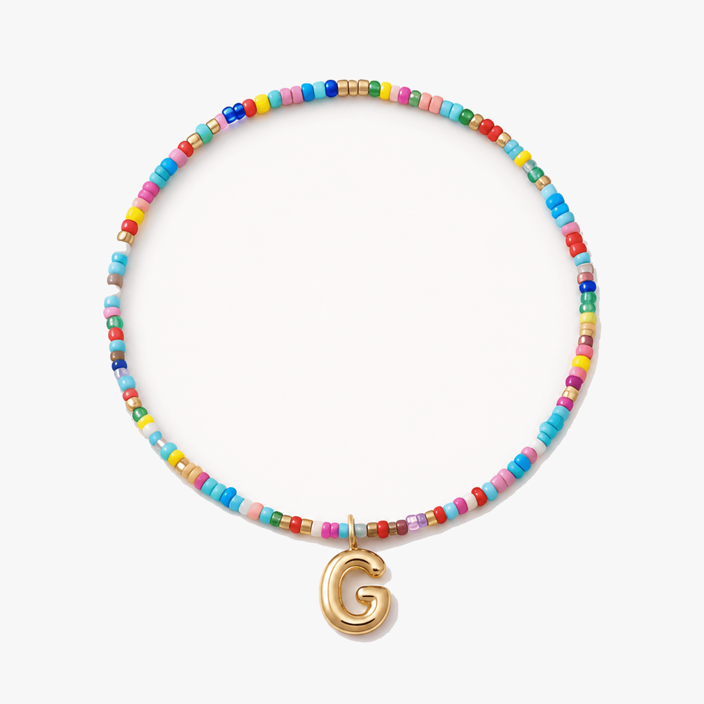 Liora – Colorful Beaded Initial Necklace