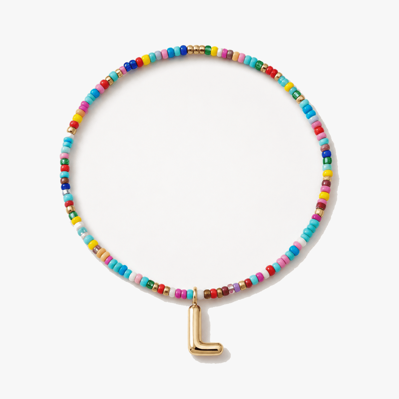 Liora – Colorful Beaded Initial Necklace
