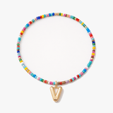 Liora – Colorful Beaded Initial Necklace