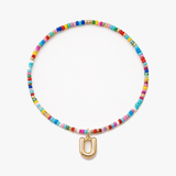 Liora – Colorful Beaded Initial Necklace