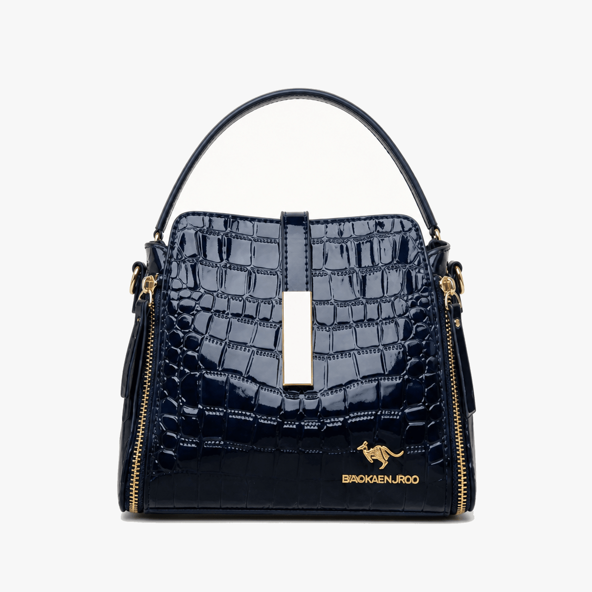 Velora – Glossy Croc Crossbody Handbag