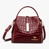 Velora – Glossy Croc Crossbody Handbag