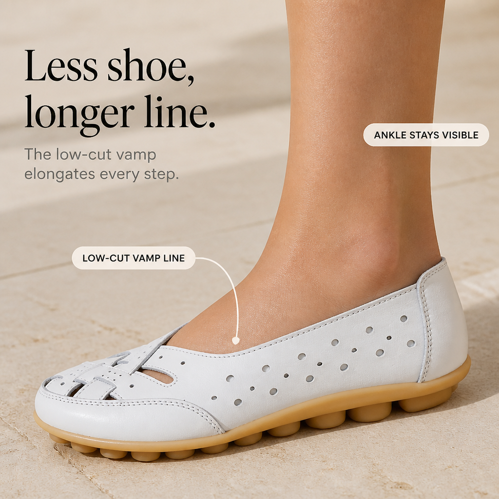 Wearbella – Perforated Woven Low-Cut Flat Loafers