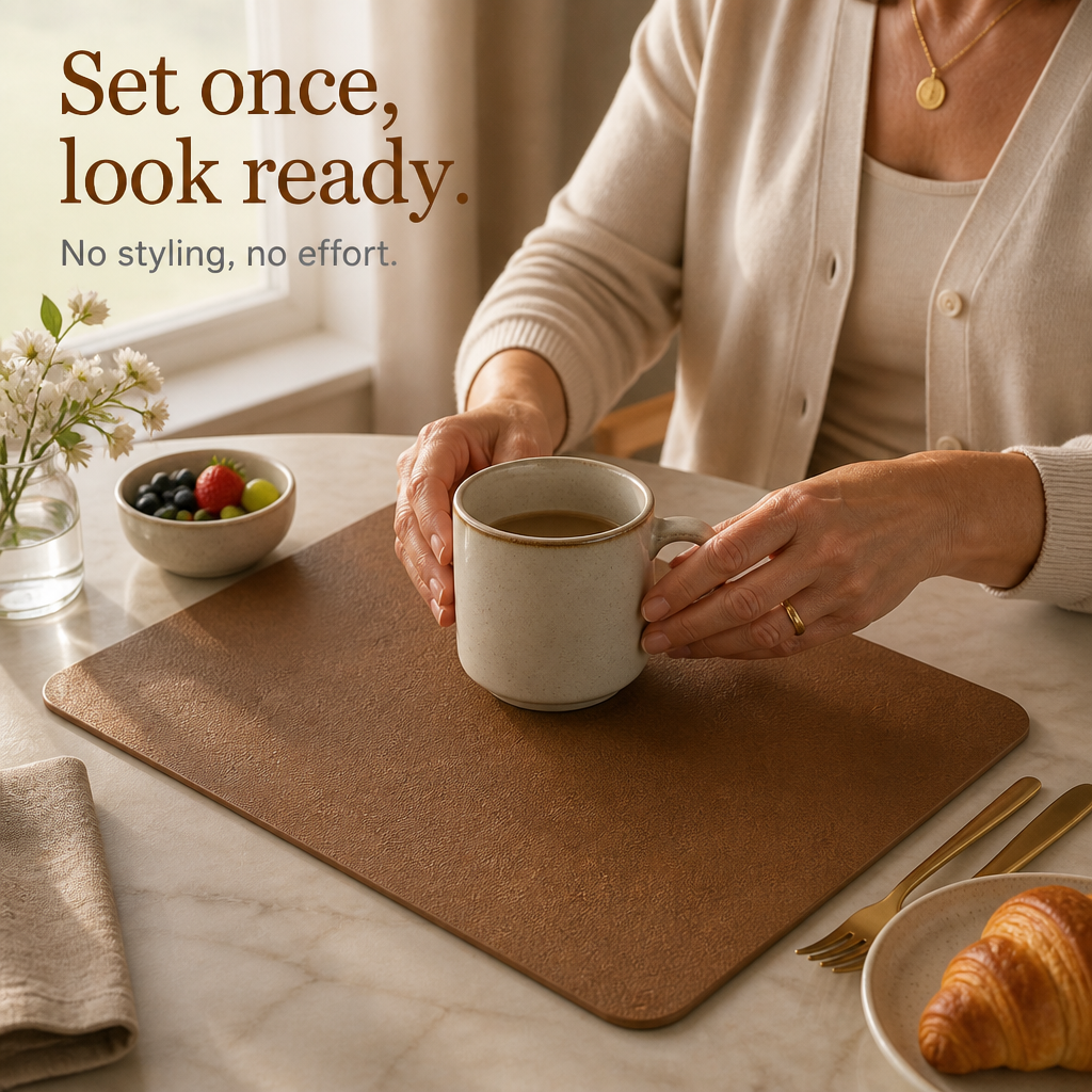 Wearbella – Double-Sided PU Leather Placemats (4-pack)